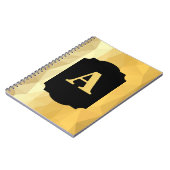Goud metallisch luxe zwart monogram notitieboek (Linkerzijde)