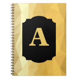 Goud metallisch luxe zwart monogram notitieboek