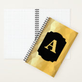 Goud metallisch luxe zwart monogram notitieboek (Binnen)