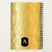 Goud metallisch luxe zwart monogram notitieboek (Achterkant)