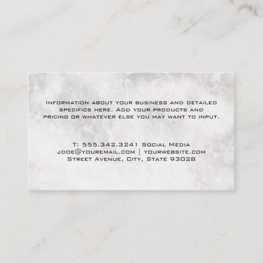 Goud metallisch onroerend goed | Marmer Visitekaartje (Achterkant)