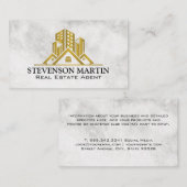 Goud metallisch onroerend goed | Marmer Visitekaartje (Voorkant / Achterkant)