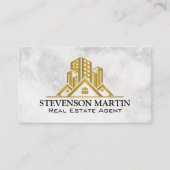 Goud metallisch onroerend goed | Marmer Visitekaartje (Voorkant)