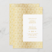 Goud Mid Century Mod Patroon Elegante Retro Bruilo Kaart (Voorkant / Achterkant)