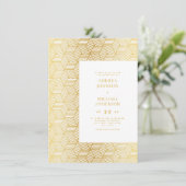 Goud Mid Century Mod Patroon Elegante Retro Bruilo Kaart (Staand voorkant)