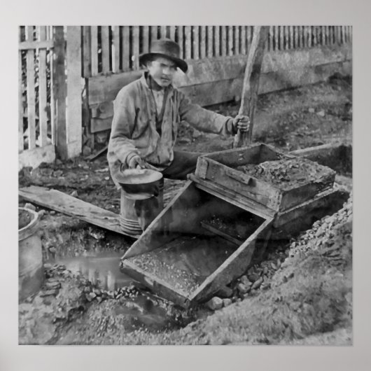 GOUD MIJNEN met ROCKER BOX c. 1866 Poster (Voorkant)