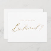 Goud minimaal zou je mijn bridesmaid script zijn kaart (Voorkant / Achterkant)