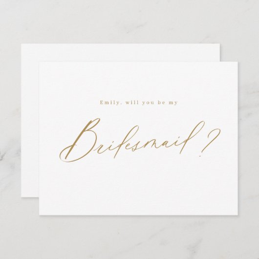 Goud minimaal zou je mijn bridesmaid script zijn kaart (Voorkant / Achterkant)