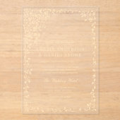 Goud Minimal Leaf Greenery Elegant Huwelijk Acryl Uitnodigingen (Voorkant)