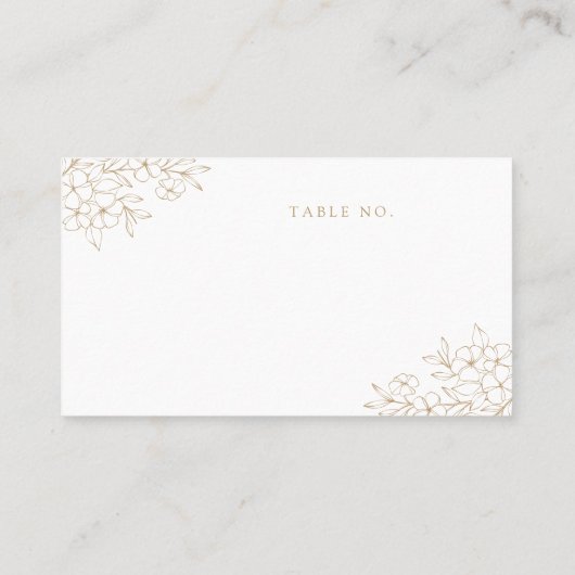 Goud Minimale Elegante Kersenbloesem Monogram Cres Plaatskaartje (Achterkant)