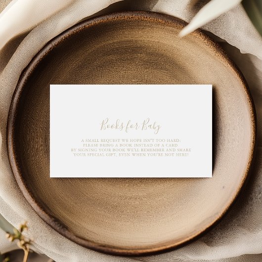 Goud minimalistisch Baby shower Boekaanvraag Informatiekaartje