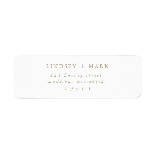 Goud minimalistisch eenvoudig logo voor kantooradr etiket (Voorkant)