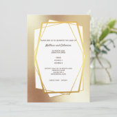 Goud minimalistisch, glad geometrisch lijst hexago kaart (Staand voorkant)