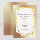 Goud minimalistisch, glad geometrisch lijst hexago kaart (Voorkant / Achterkant)