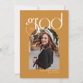 Goud minimalistisch modern 5 boog foto Afstuderen Kaart (Voorkant)