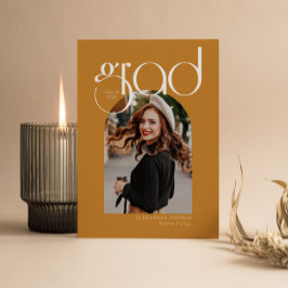 Goud minimalistisch modern 5 boog foto Afstuderen Kaart