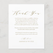 Goud minimalistisch script bruiloft dank u kaart (Voorkant)
