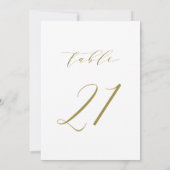Goud minimalistisch script bruiloft tabel nummer 2 kaart (Achterkant)