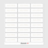 Goud minimalistisch transparant rendementsadreslab sticker (Vel)