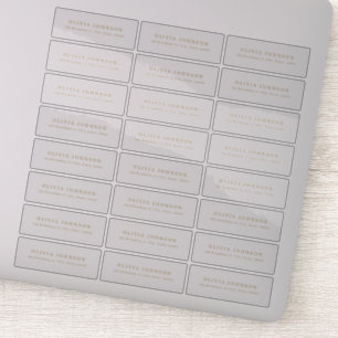 Goud minimalistisch transparant rendementsadreslab sticker