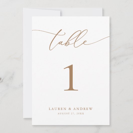Goud Minimalistische Moderne Wedding Event Tafelnu (Voorkant)
