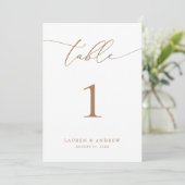 Goud Minimalistische Moderne Wedding Event Tafelnu (Staand voorkant)