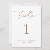 Goud Minimalistische Moderne Wedding Event Tafelnu (Achterkant)