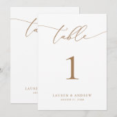 Goud Minimalistische Moderne Wedding Event Tafelnu (Voorkant / Achterkant)