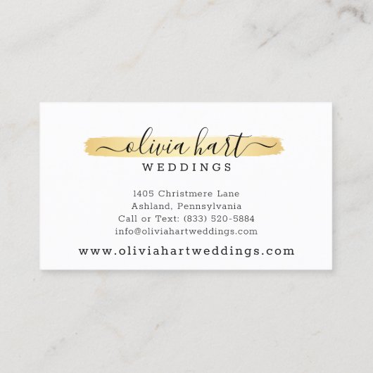 Goud-minimalistische schilderspoeling Aangepaste L Visitekaartje (Achterkant)