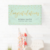 Goud & Mint | Felicitaties Afstudeerfeest Spandoek (Insitu)