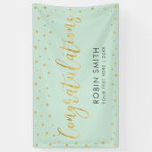 Goud & Mint | Felicitaties Afstudeerfeest Spandoek (Verticaal)