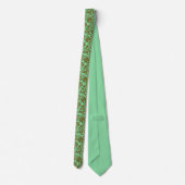 Goud & Mint-Green Damasks Stropdas (Achterkant)