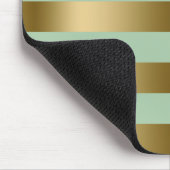 Goud & Mint-Groen Stripes Geometrisch Patroon Muismat (Hoek)