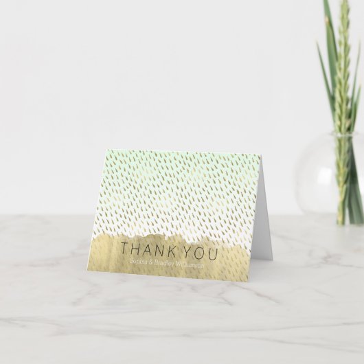 Goud Mint Wit Ombre Abstract Bedankt (Voorkant)
