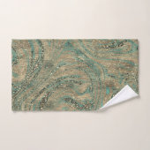 Goud & Mintgroene Turquoise Glitter Werveling Glan Bad Handdoek (Handdoek)