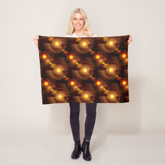 Goud Modern Boho Elegant Abstract Kunstpatroon #50 Fleece Deken (In situ)