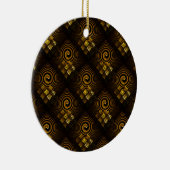 Goud Modern Boho Elegant Abstract Kunstpatroon #50 Keramisch Ornament (Rechts)