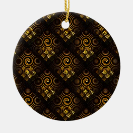 Goud Modern Boho Elegant Abstract Kunstpatroon #50 Keramisch Ornament (Voorkant)