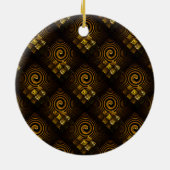 Goud Modern Boho Elegant Abstract Kunstpatroon #50 Keramisch Ornament (Achterkant)