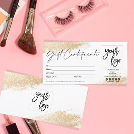 Goud modern cadeaukaarcertificaat toevoegen logo