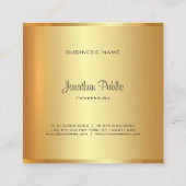 Goud Modern Elegant Handgeschreven Monogram Script Vierkante Visitekaartje (Achterkant)
