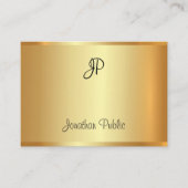 Goud Modern Elegant Handgeschreven Monogram Script Visitekaartje (Voorkant)