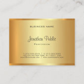 Goud Modern Elegant Handgeschreven Monogram Script Visitekaartje (Achterkant)
