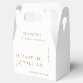 Goud Modern Elegant Monogram Huwelijk Dank u Bedankdoosjes (Geopend)