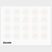 Goud Modern Elegant Monogram Huwelijk Dank u Ronde Sticker (Vel)