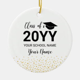Goud   Modern foto afstudeercadeau met Kerst Keramisch Ornament