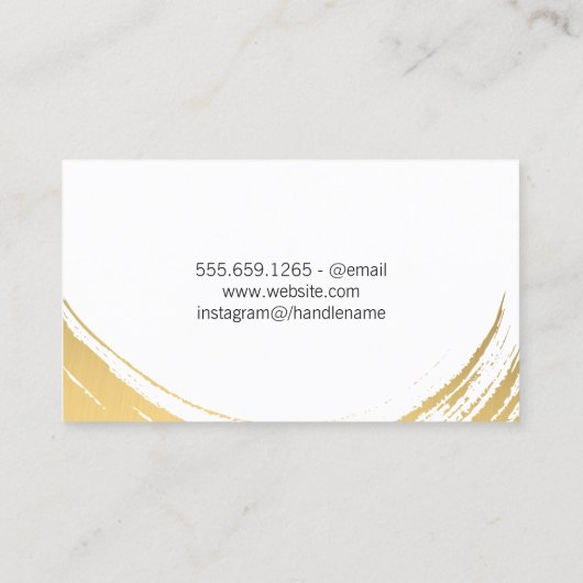 Goud Modern Geborsteld/Blauw Visitekaartje (Achterkant)