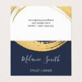 Goud Modern Geborsteld/Blauw Visitekaartje (Buitenkant ongevouwen)