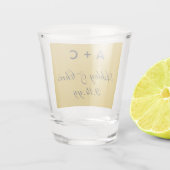 Goud Modern Gepersonaliseerd Bruiloft Receptie Fav Shot Glas (Achterkant)