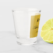 Goud Modern Gepersonaliseerd Bruiloft Receptie Fav Shot Glas (Links)